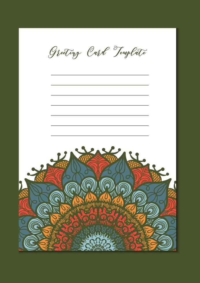 Mandala vintage template card vector