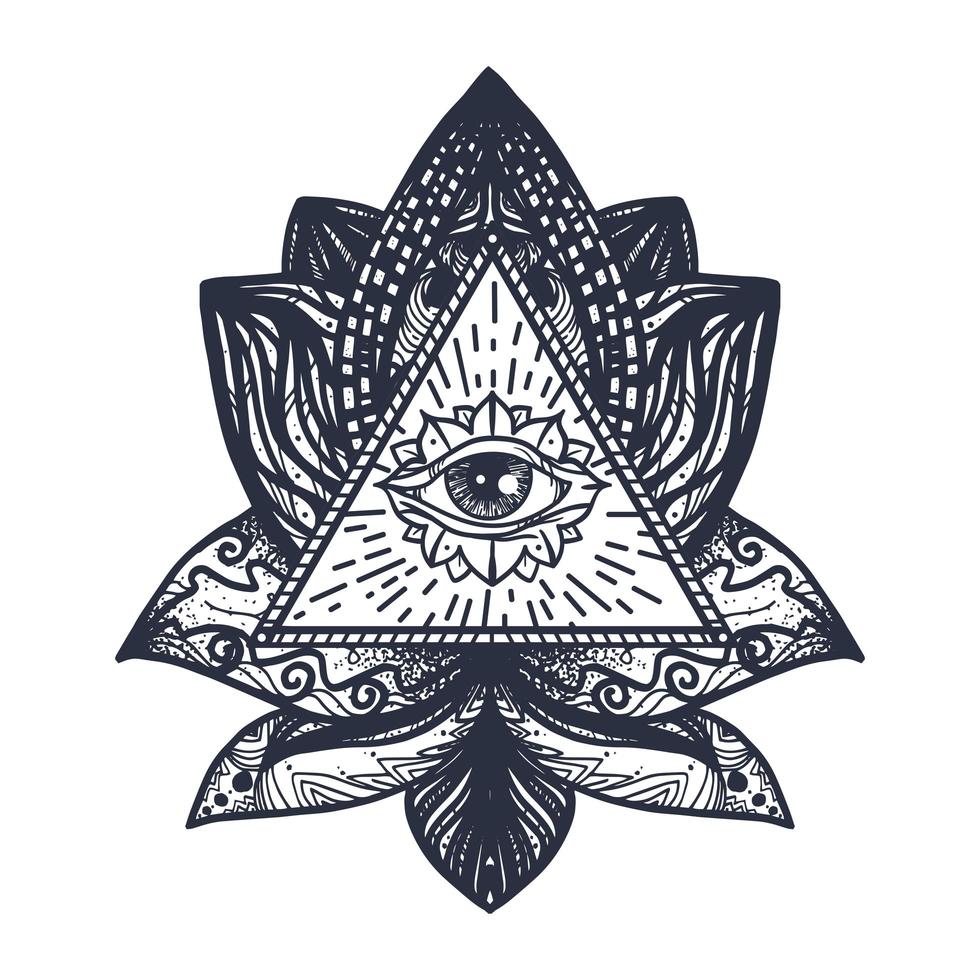 Eye on Lotus Tattoo vector