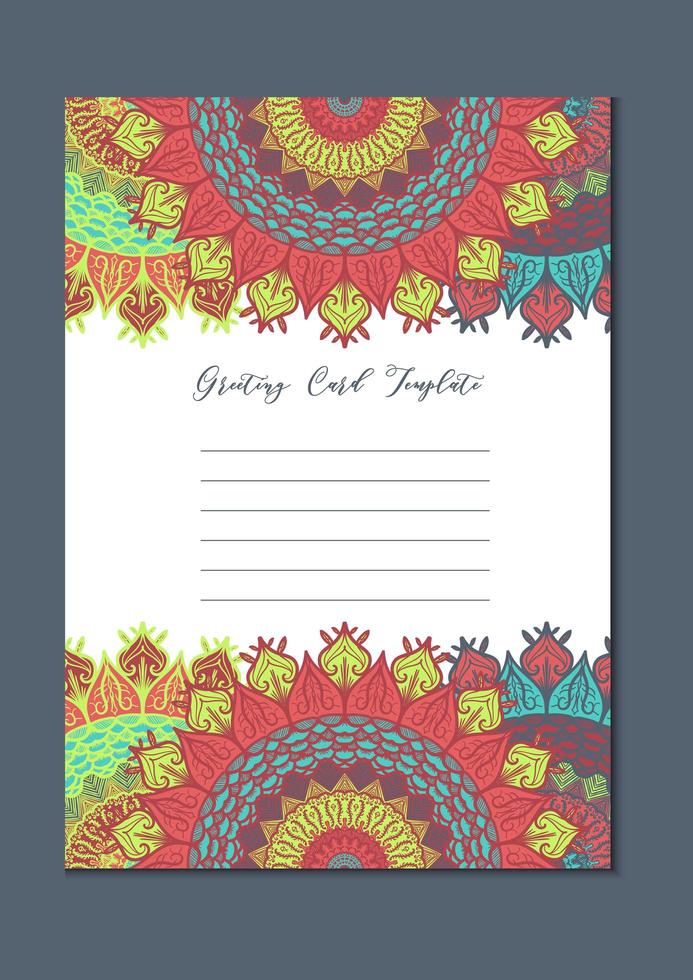 tarjeta de plantilla vintage mandala vector