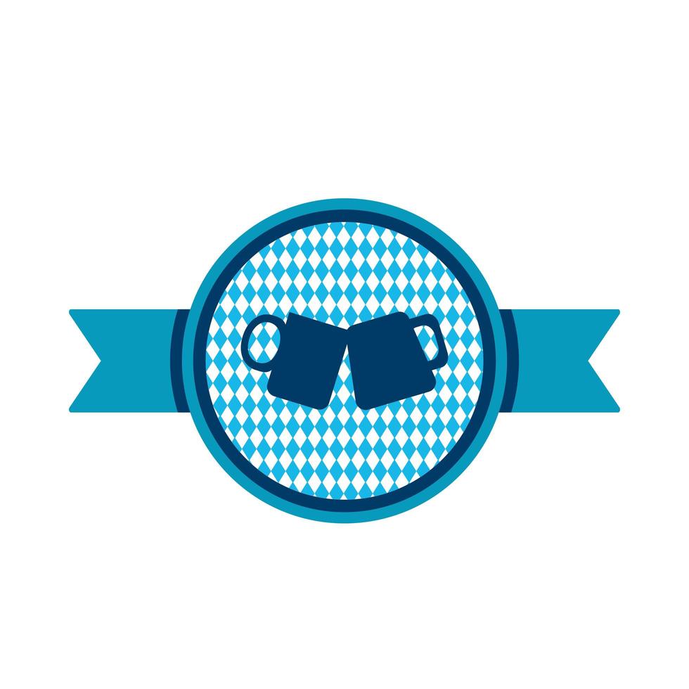 Oktoberfest simple ribbon with beer mug vector