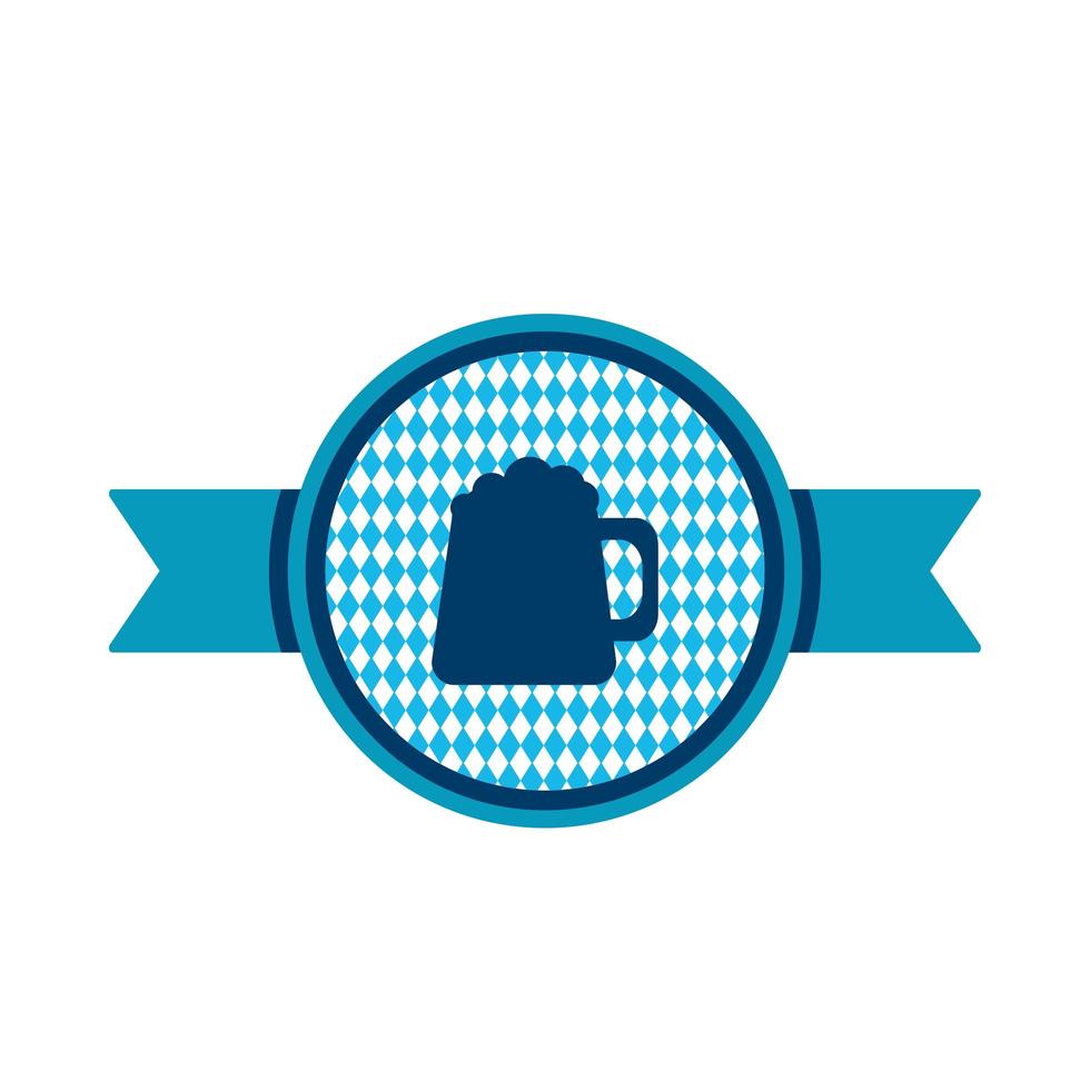 Oktoberfest simple ribbon with beer mug vector