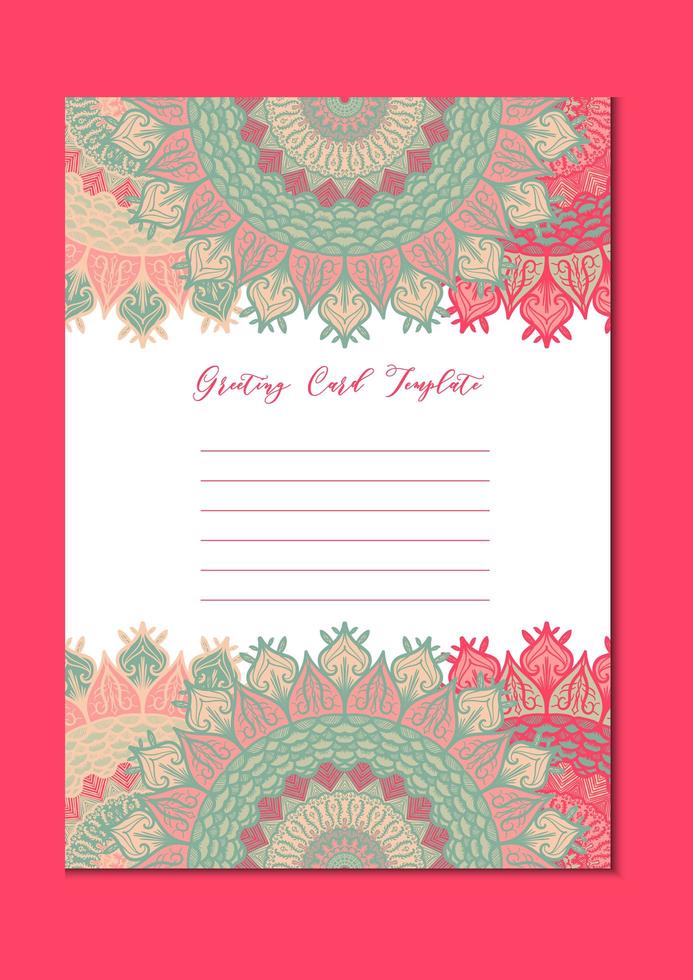 tarjeta de plantilla vintage mandala vector