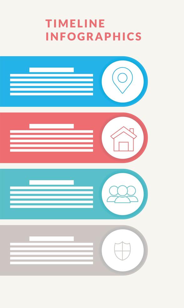Timeline Infographic with icons vector