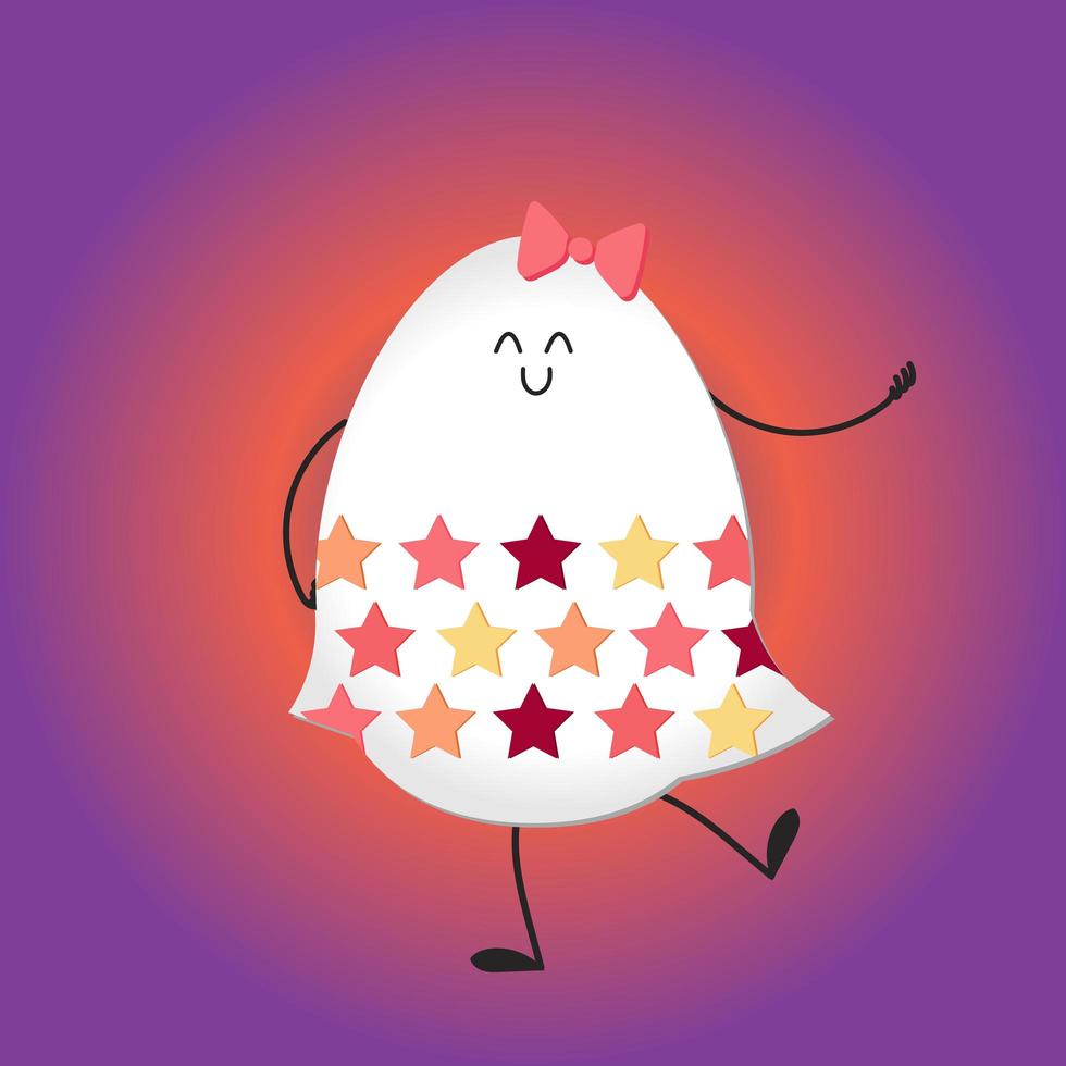 Happy easter with happy eggs vector