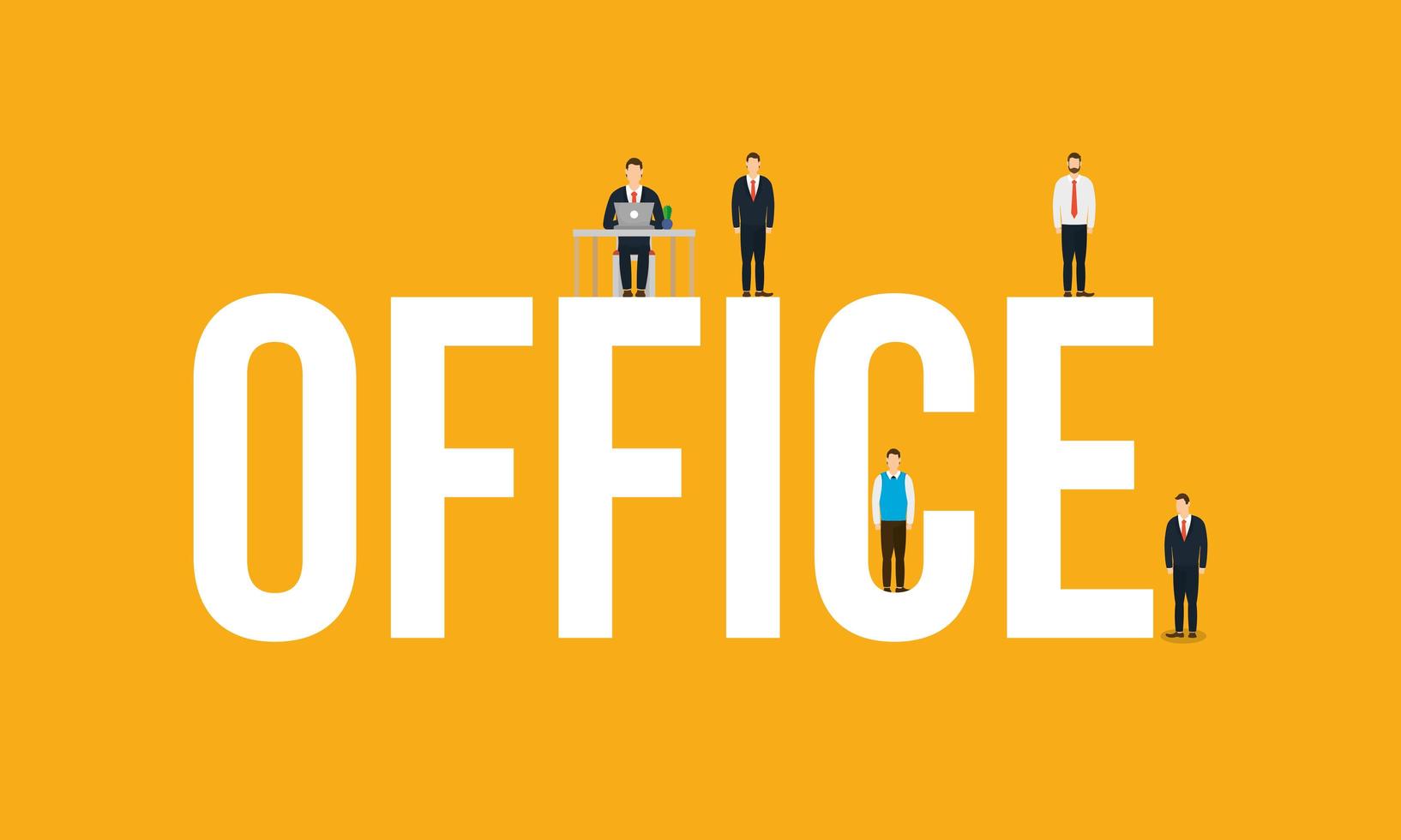 Corporate businessmen and office text vector design