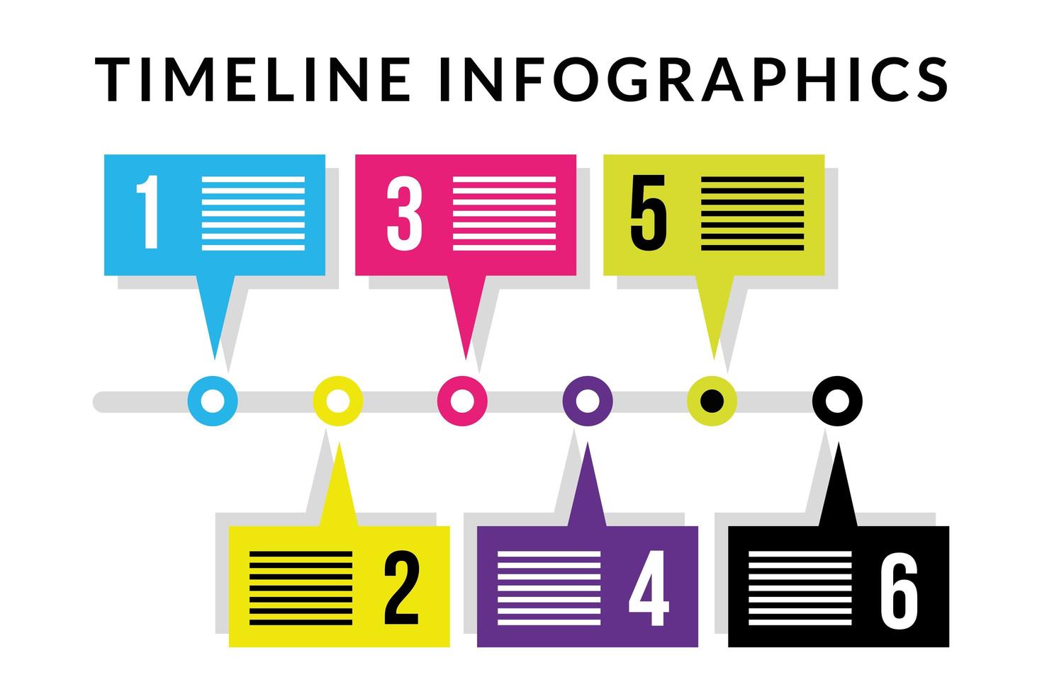 Plantilla de infografía de línea de tiempo con números vector