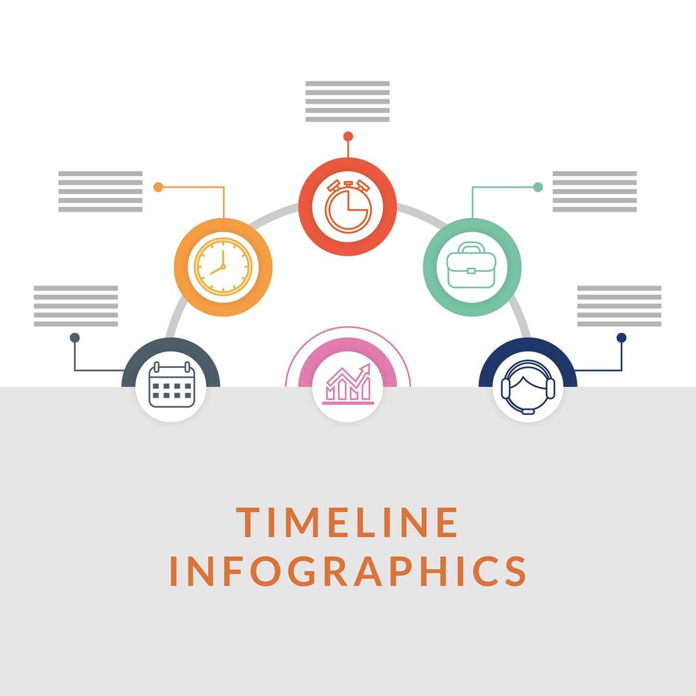 Timeline Infographic template with icons vector