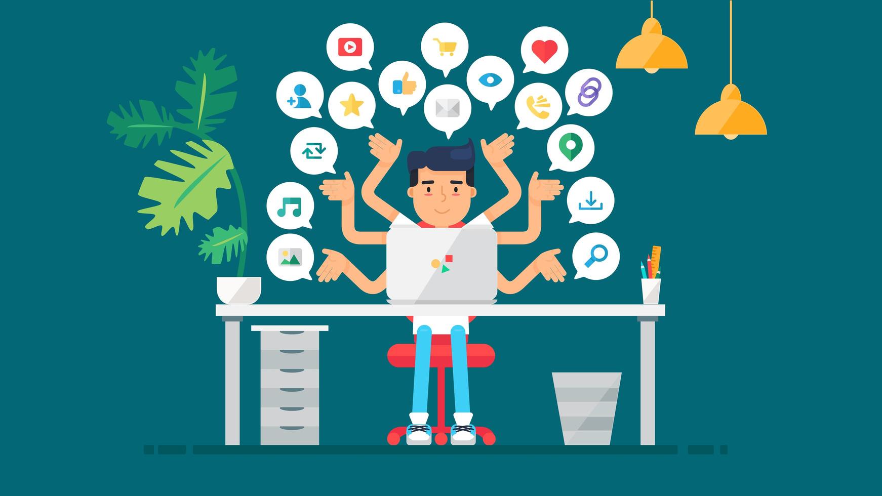 redes sociales virtuales web vector