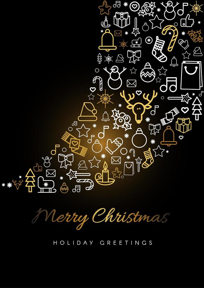 feliz navidad tarjeta de felicitación vector