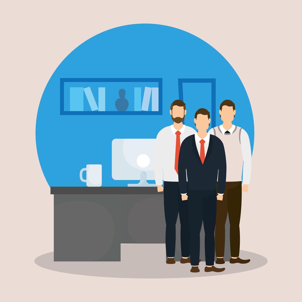 Corporate businessmen in the office vector