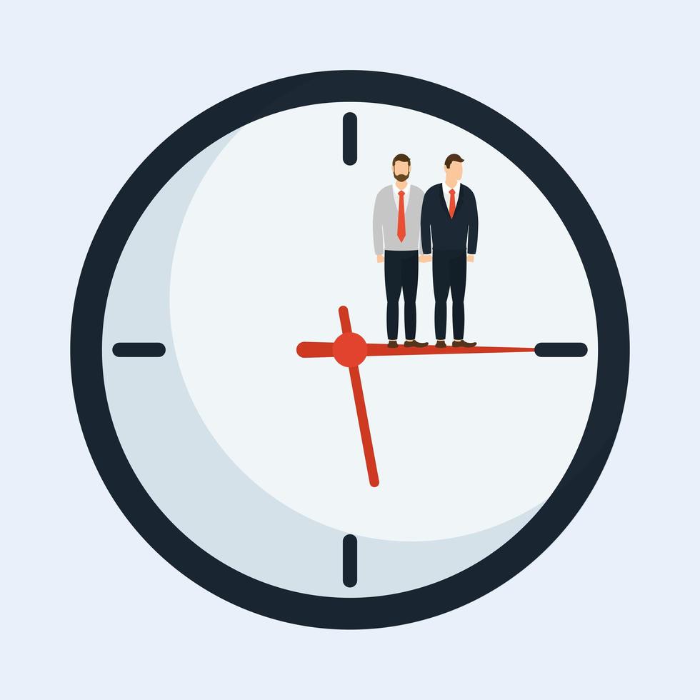 Corporate businessmen on a clock vector design