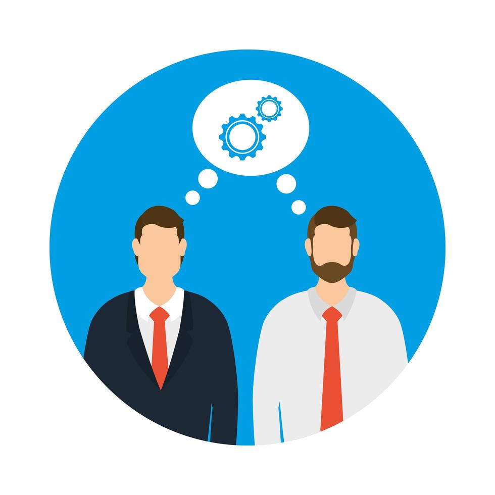 Corporate businessmen with gears vector design