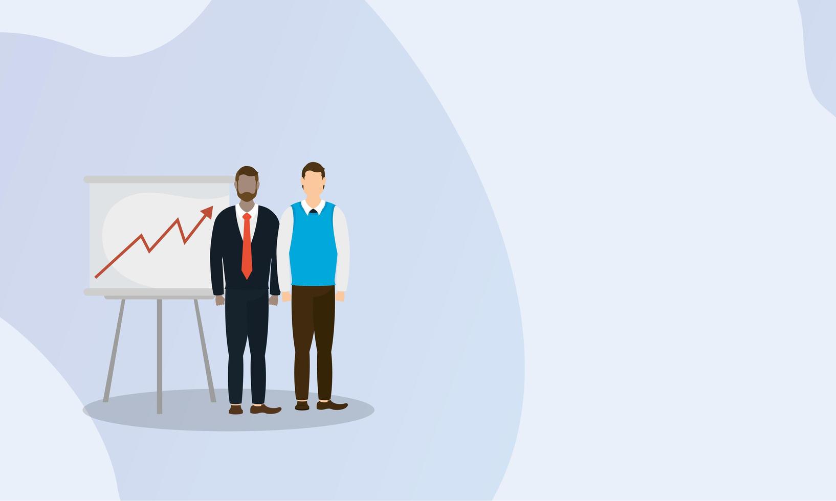 Corporate businessmen with board vector design