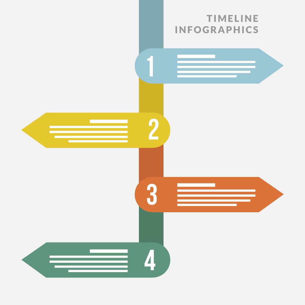 Timeline infographic template with number labels vector