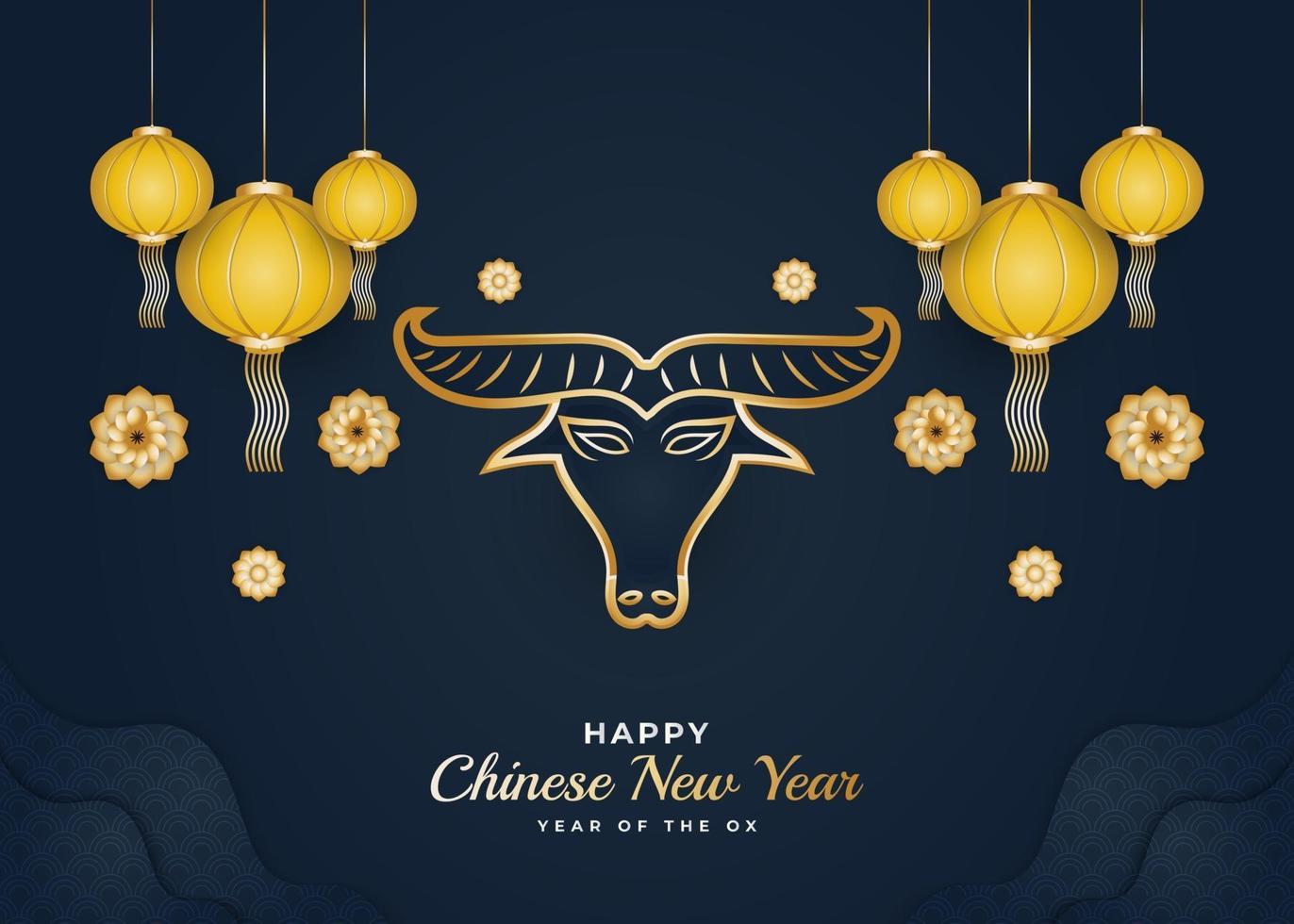 Chinese new year 2021 year of the ox vector