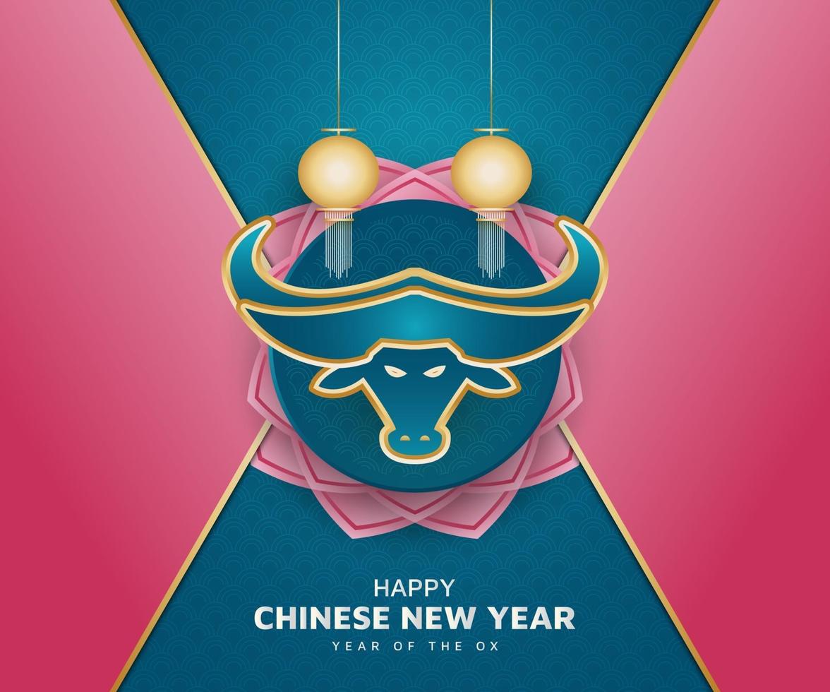 Chinese new year 2021 year of the ox vector
