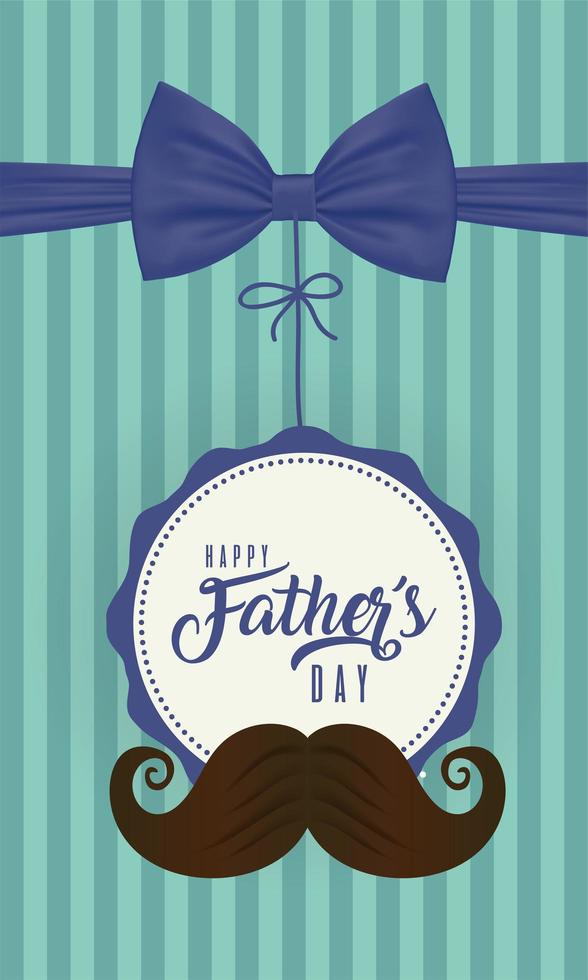 Bowtie and mustache for Father's day celebration vector