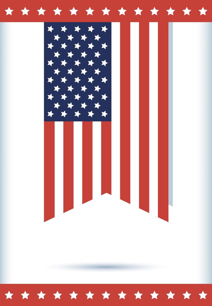 4th of July celebration design with USA flag vector