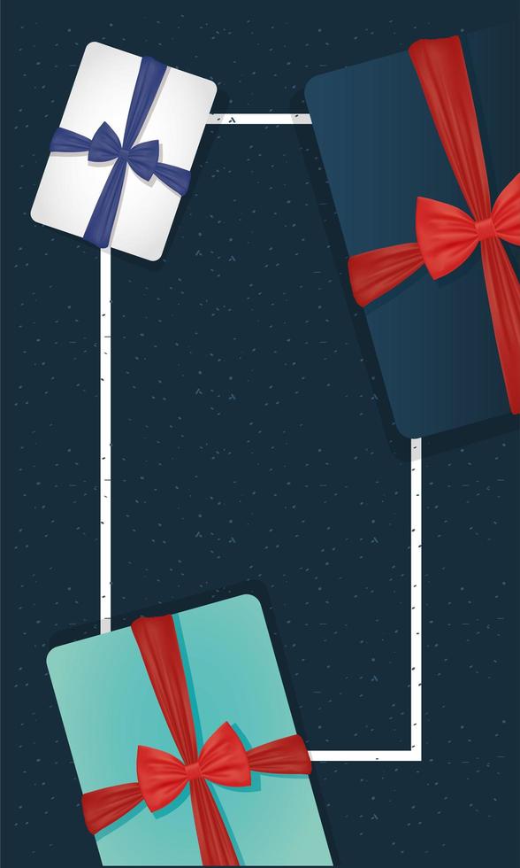 Gifts with bowties for Father's day celebration vector