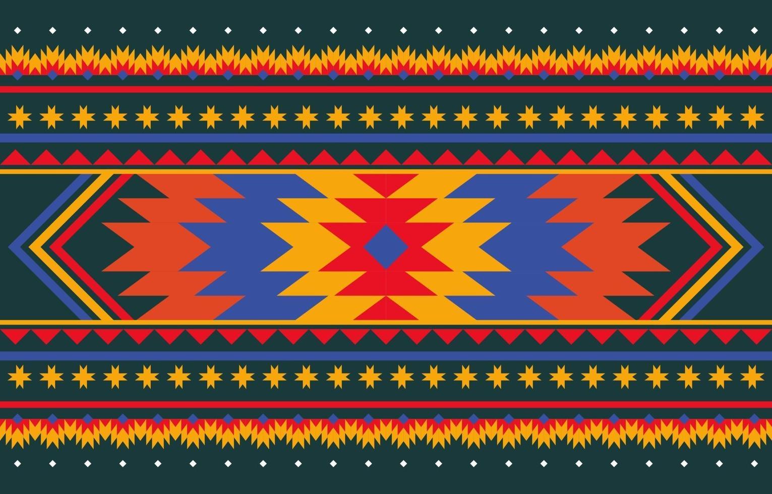 Abstract green geometric native pattern seamless vector. vector