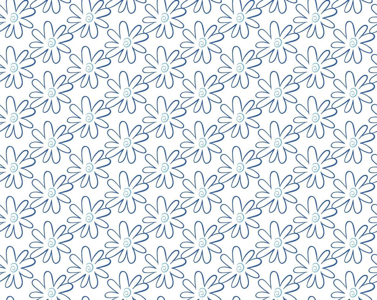 Vector texture background, seamless pattern. Hand drawn, blue, white colors.