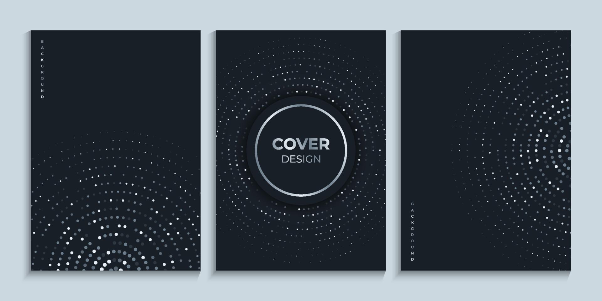 Black cover design template with bright circles set vector