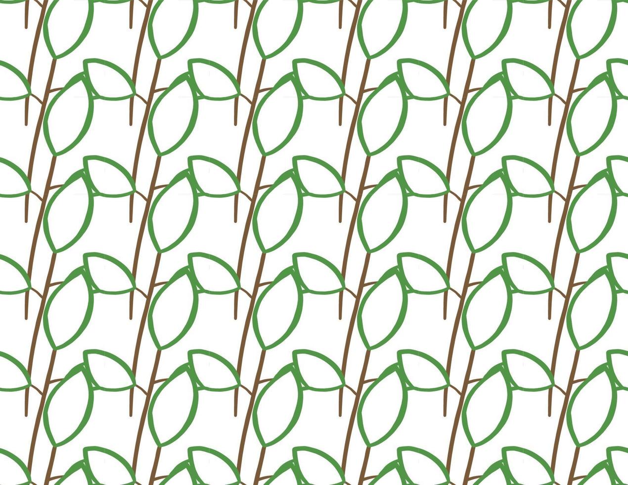 Vector texture background, seamless pattern. Hand drawn, green, brown, white colors.