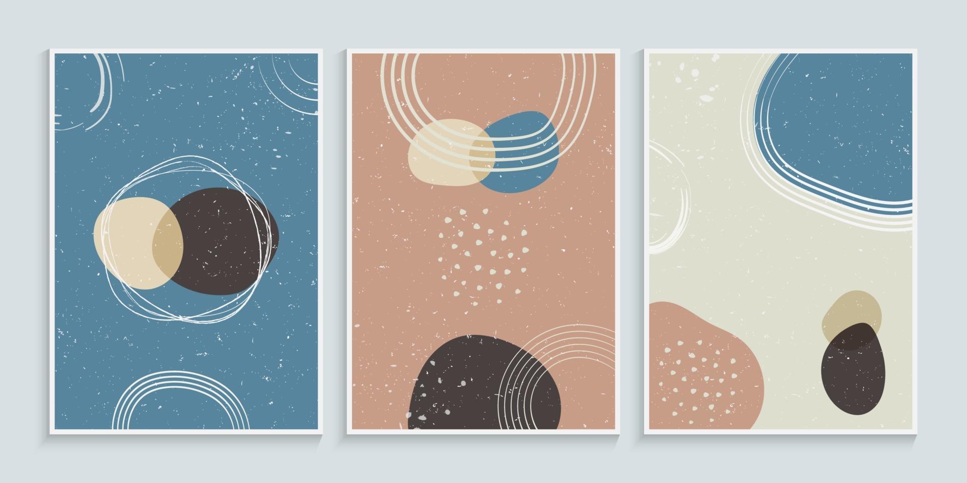 carteles de arte de pared abstracto con formas orgánicas mínimas vector