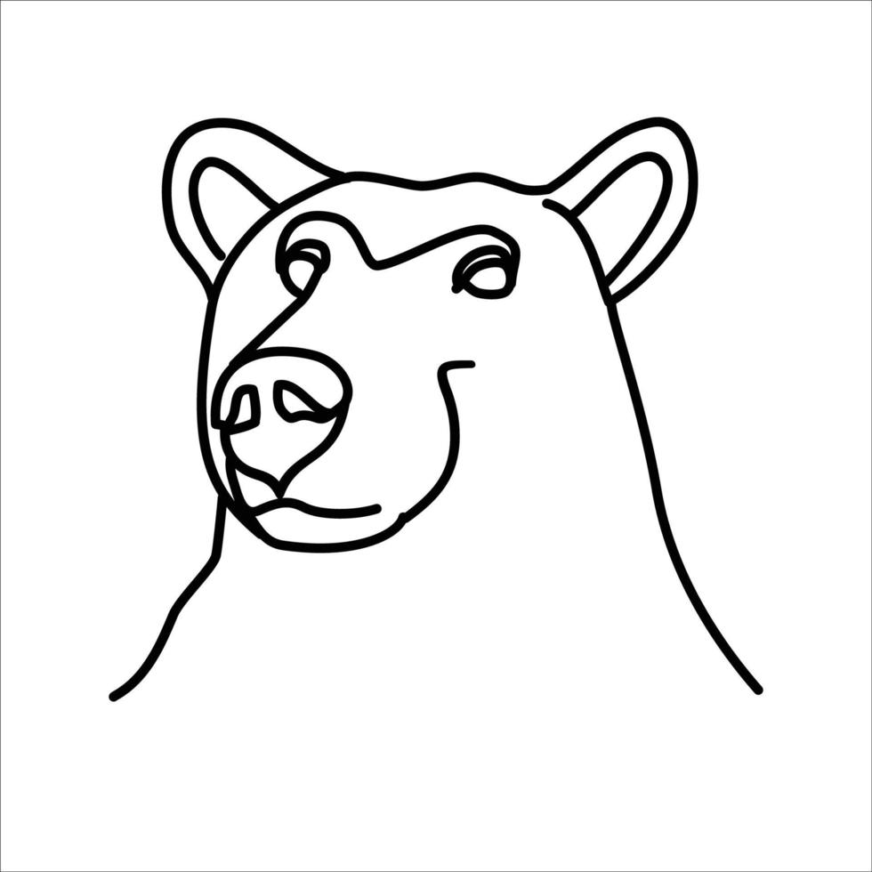 diseño de icono de oso animal. vector, clip art, ilustración, estilo de diseño de icono de línea. vector