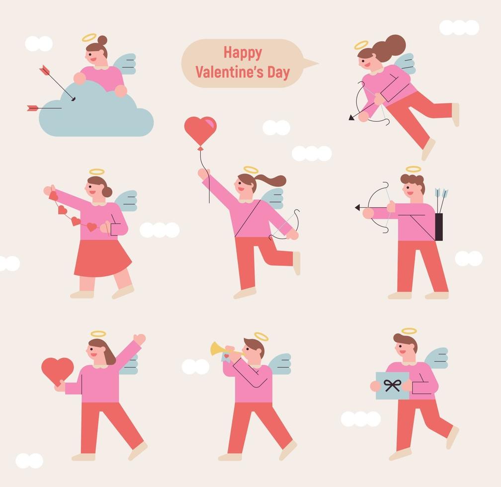 Messenger of love character set. vector