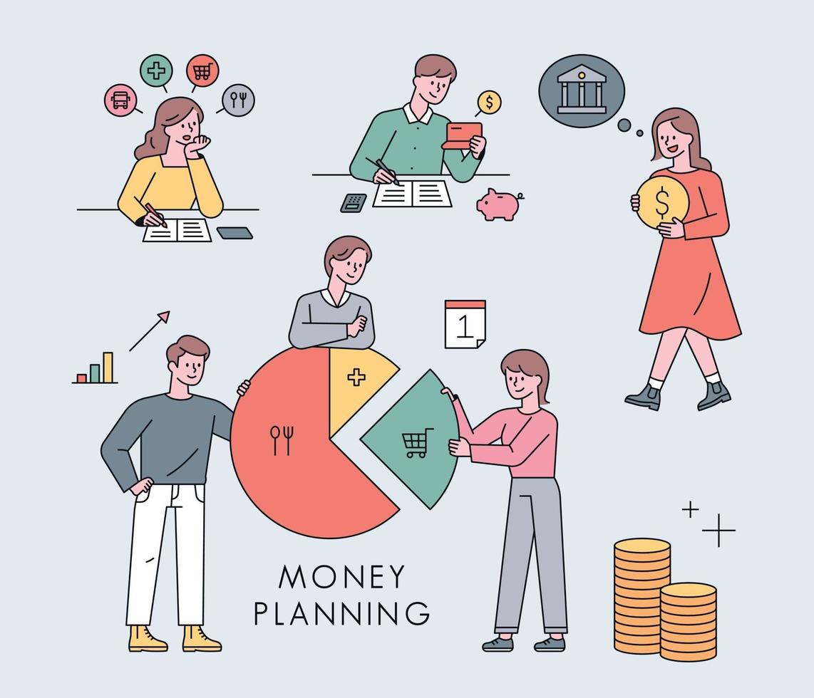 Financial character collection. vector