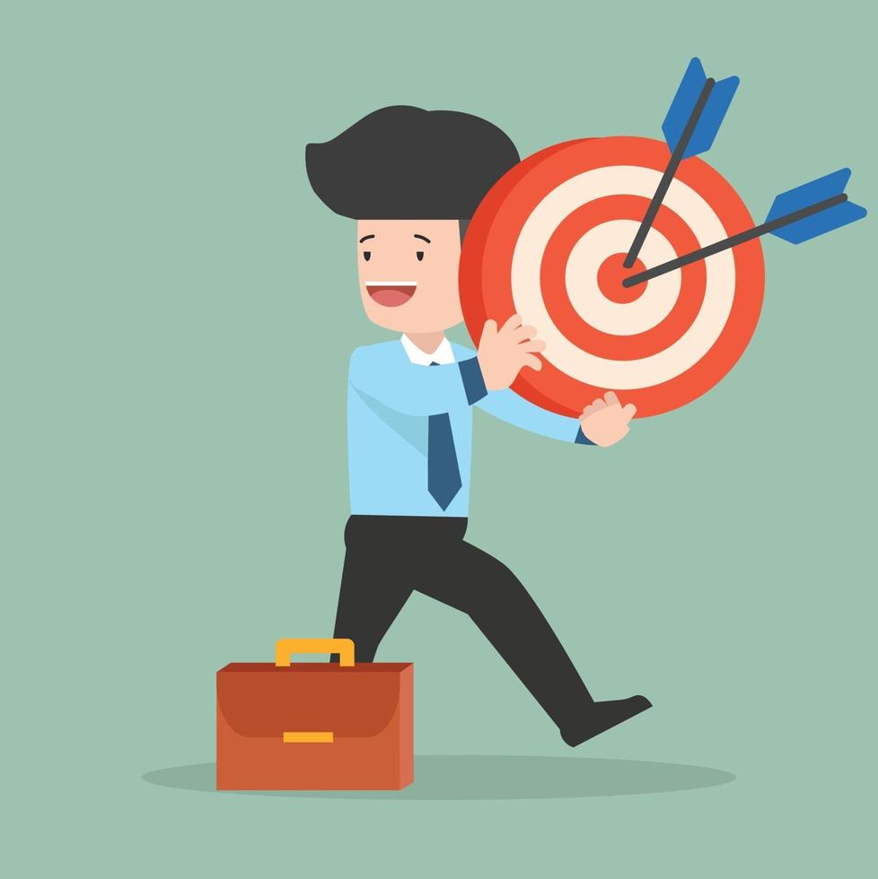 businessman holding target with arrow vector