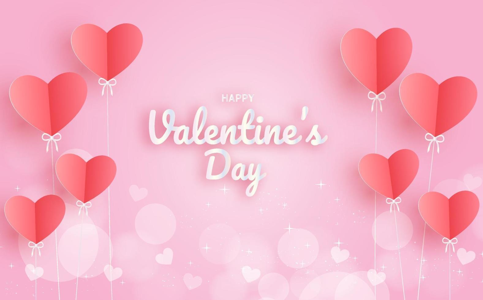 Valentine's day  with a hearts balloons . vector