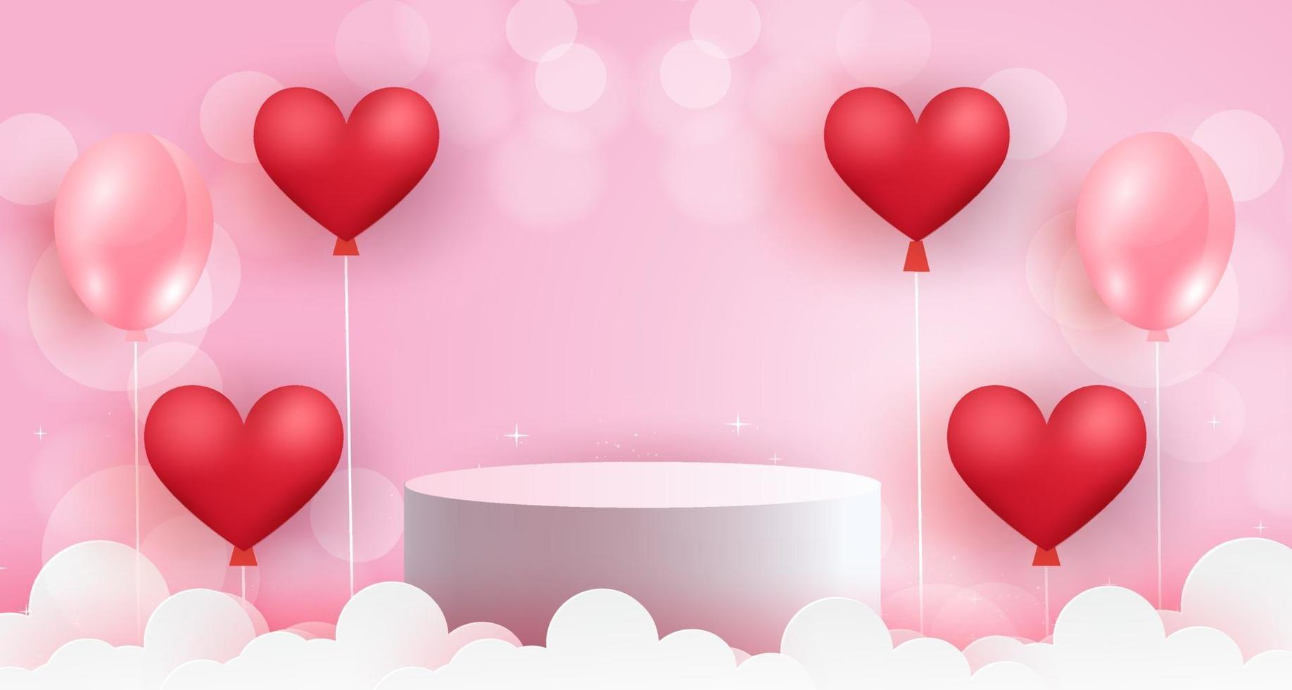 Valentine's day  podium . vector