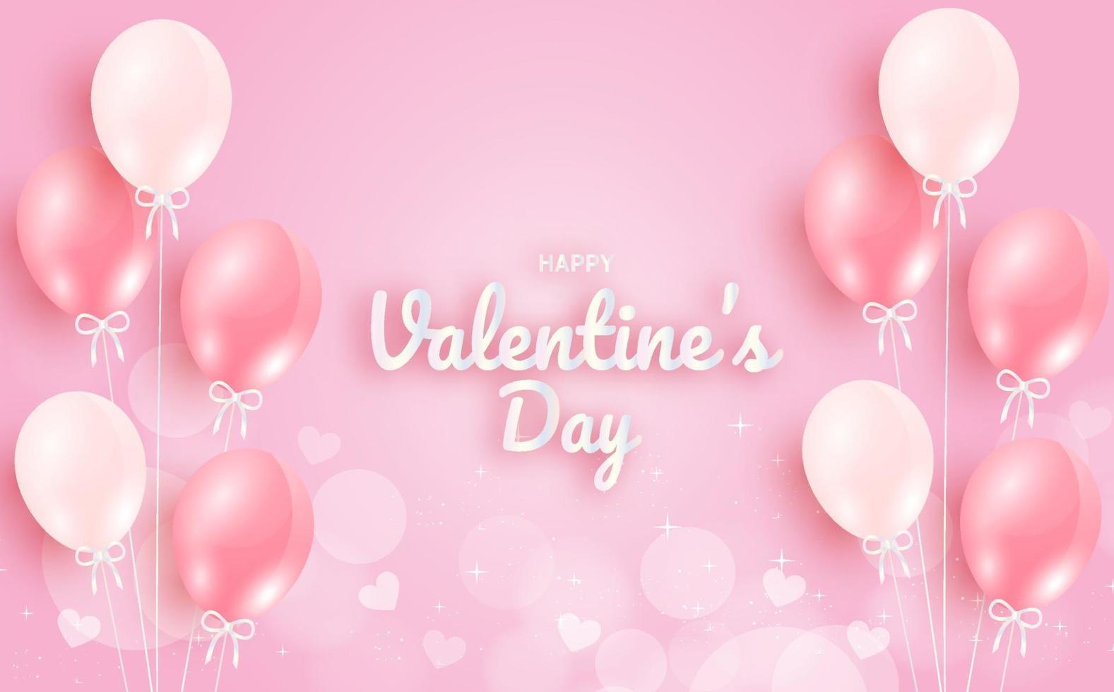 Valentine's day   with a hearts balloons . vector