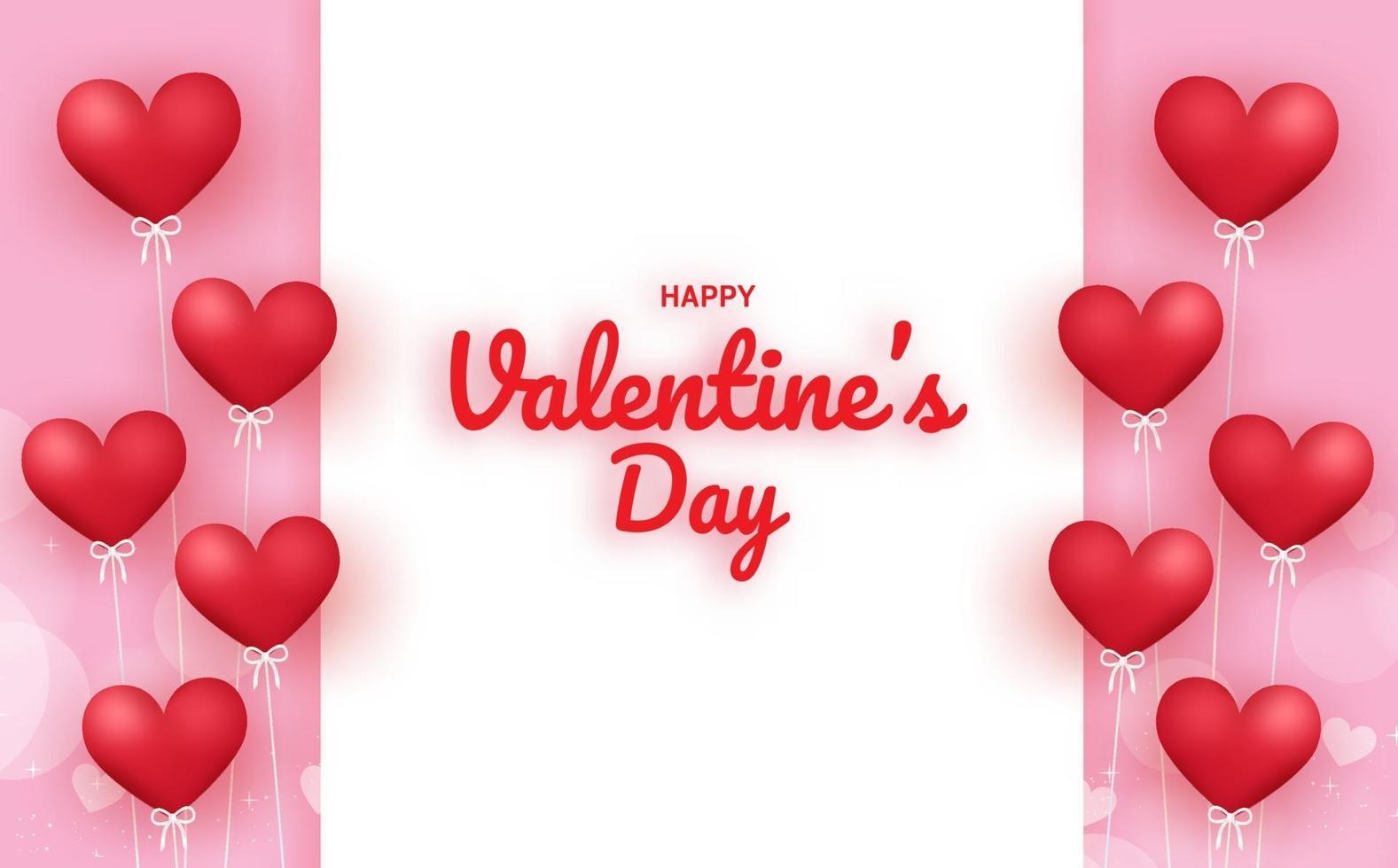 Valentine's day   with a hearts balloons . vector