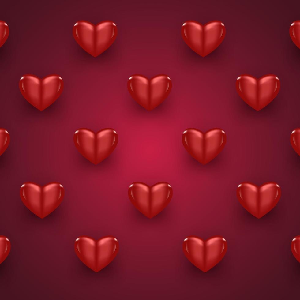 Red realistic heart on red background for Valentine's day celebration elements vector