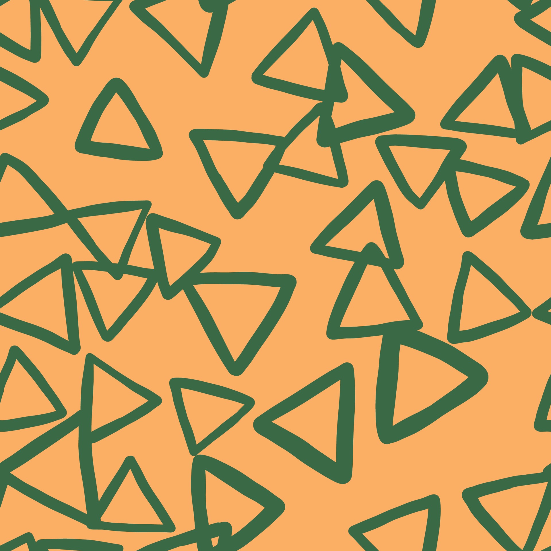 Vector seamless texture background pattern. Hand drawn, orange, green ...