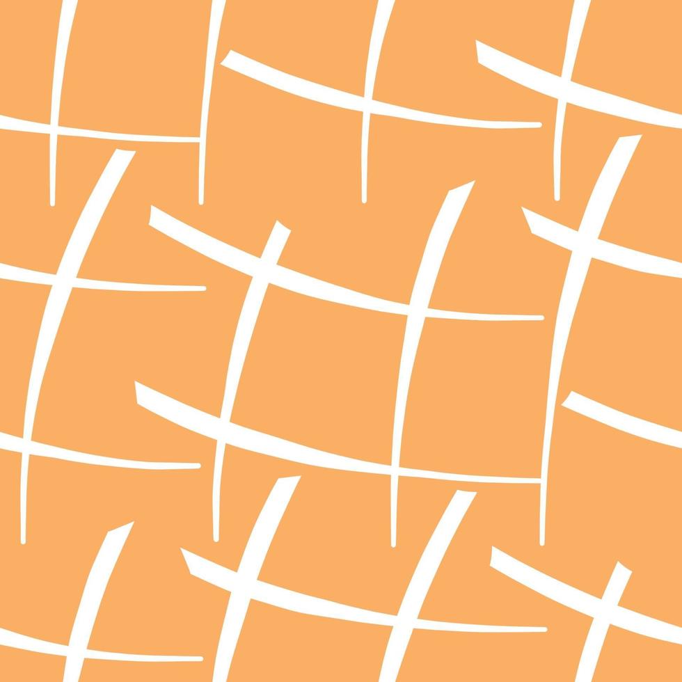 Vector seamless texture background pattern. Hand drawn, orange, white colors.