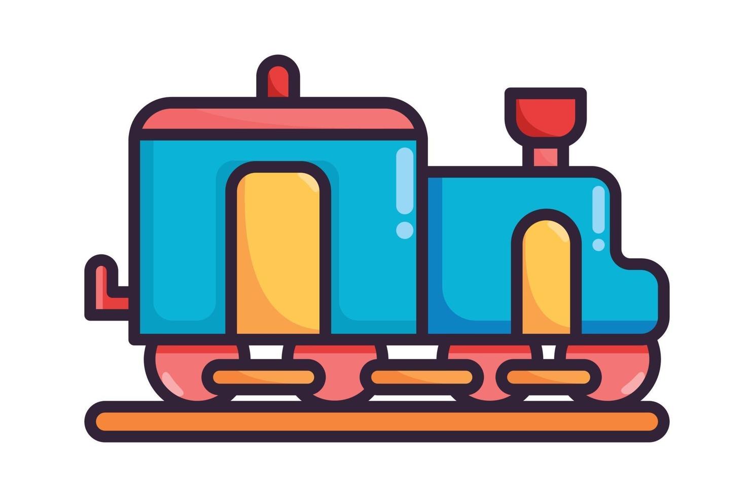 ilustración de tren a todo color vector