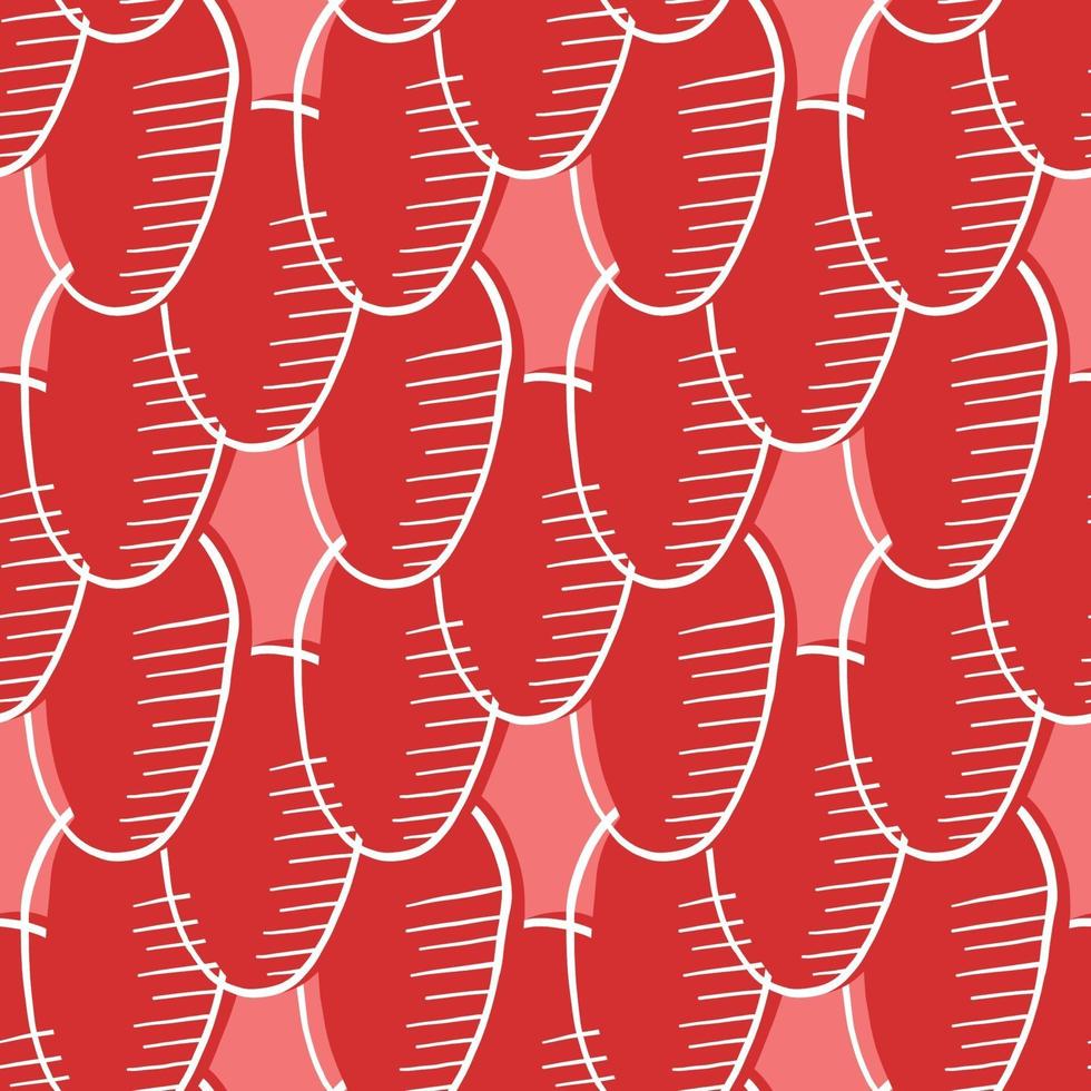 Vector seamless texture background pattern. Hand drawn, red, white colors.