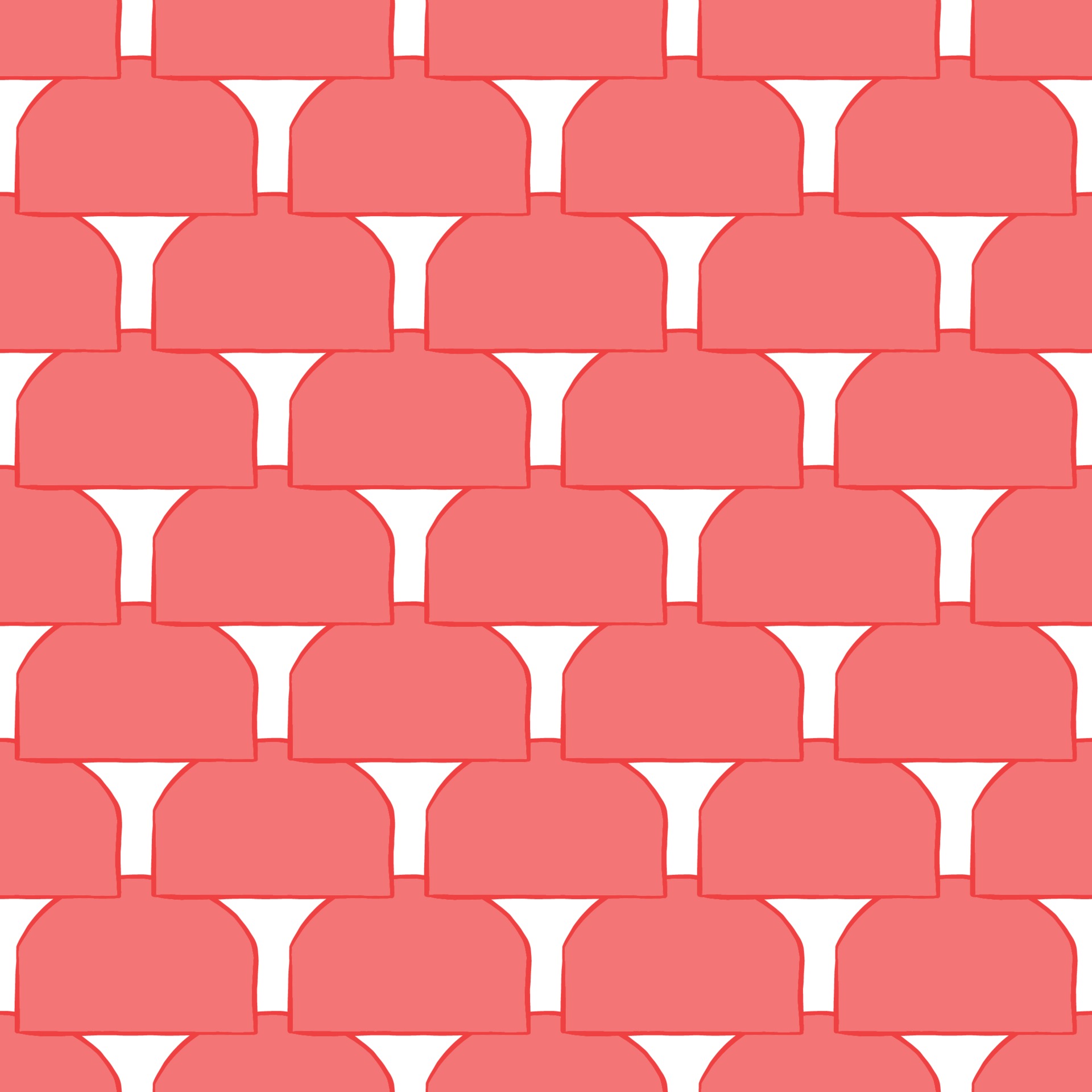 Vector seamless texture background pattern. Hand drawn, red, white