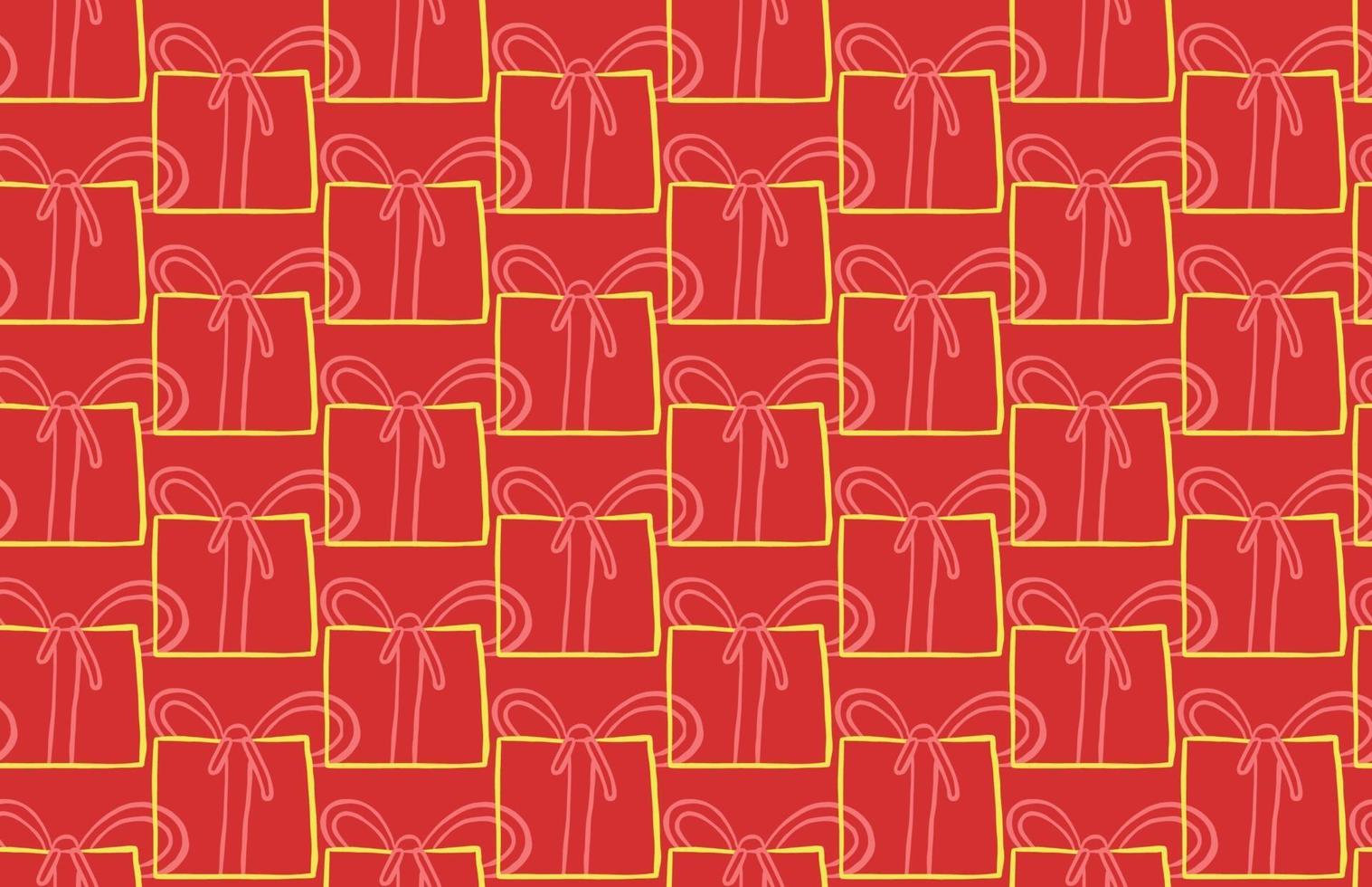 Vector texture background, seamless pattern. Hand drawn, red, yellow colors.