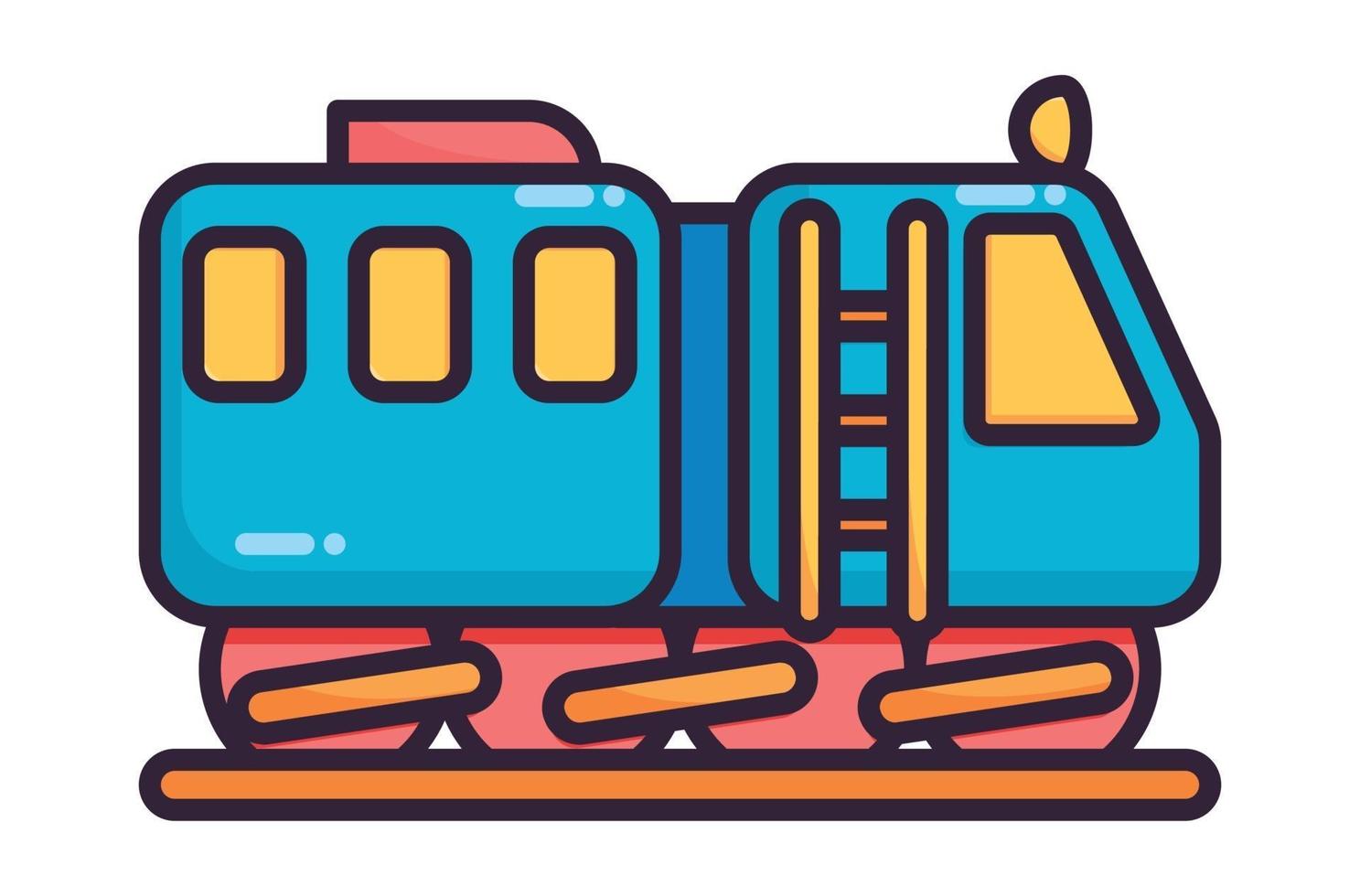 ilustración de tren a todo color vector