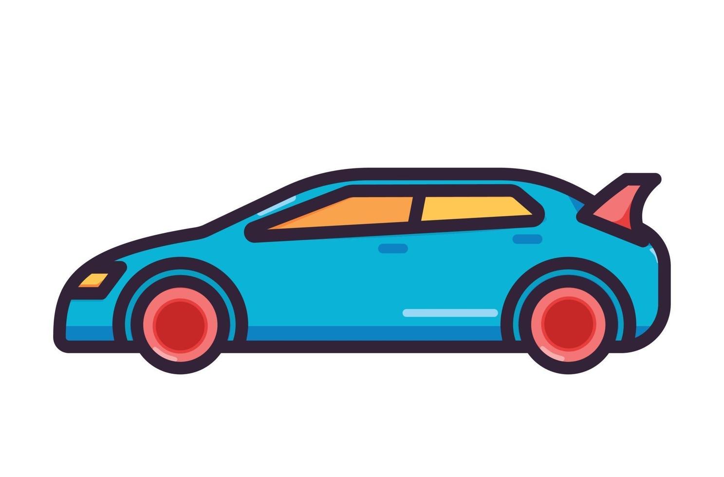 ilustración de transporte de coche a todo color vector