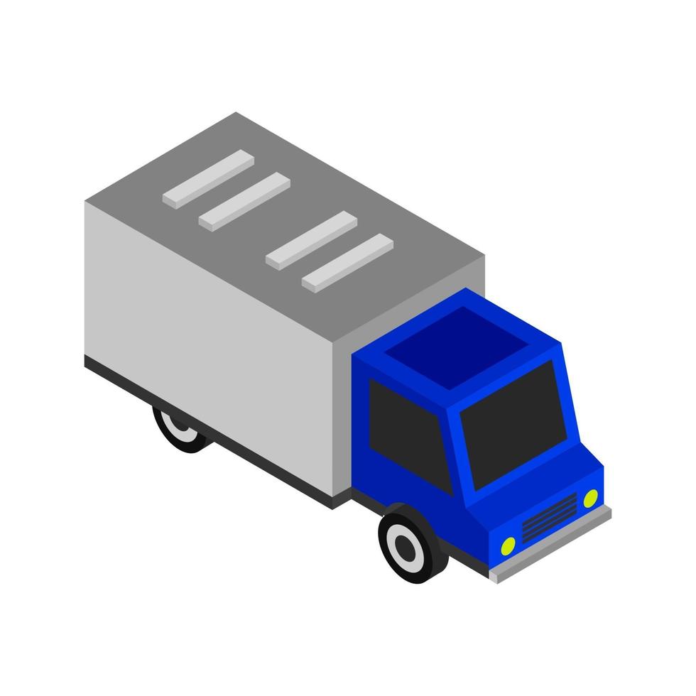 Isometric Truck On White Background vector