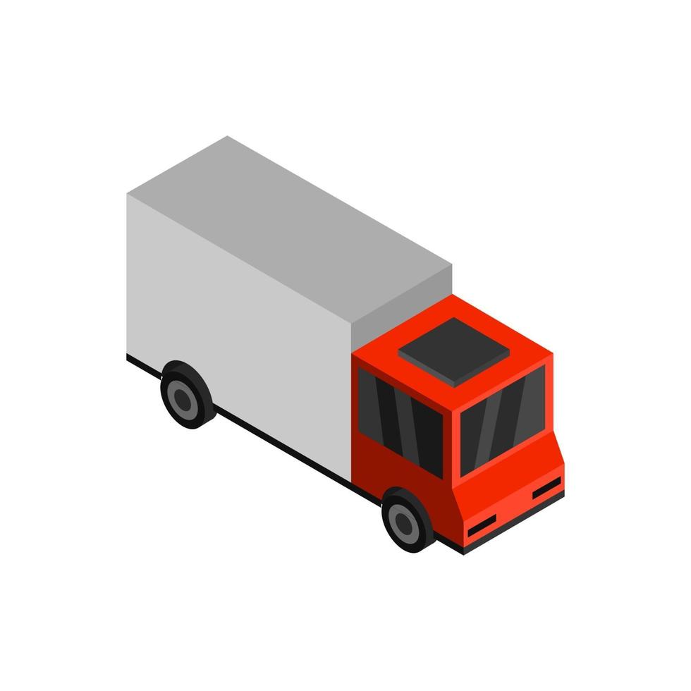 Isometric Truck On White Background vector