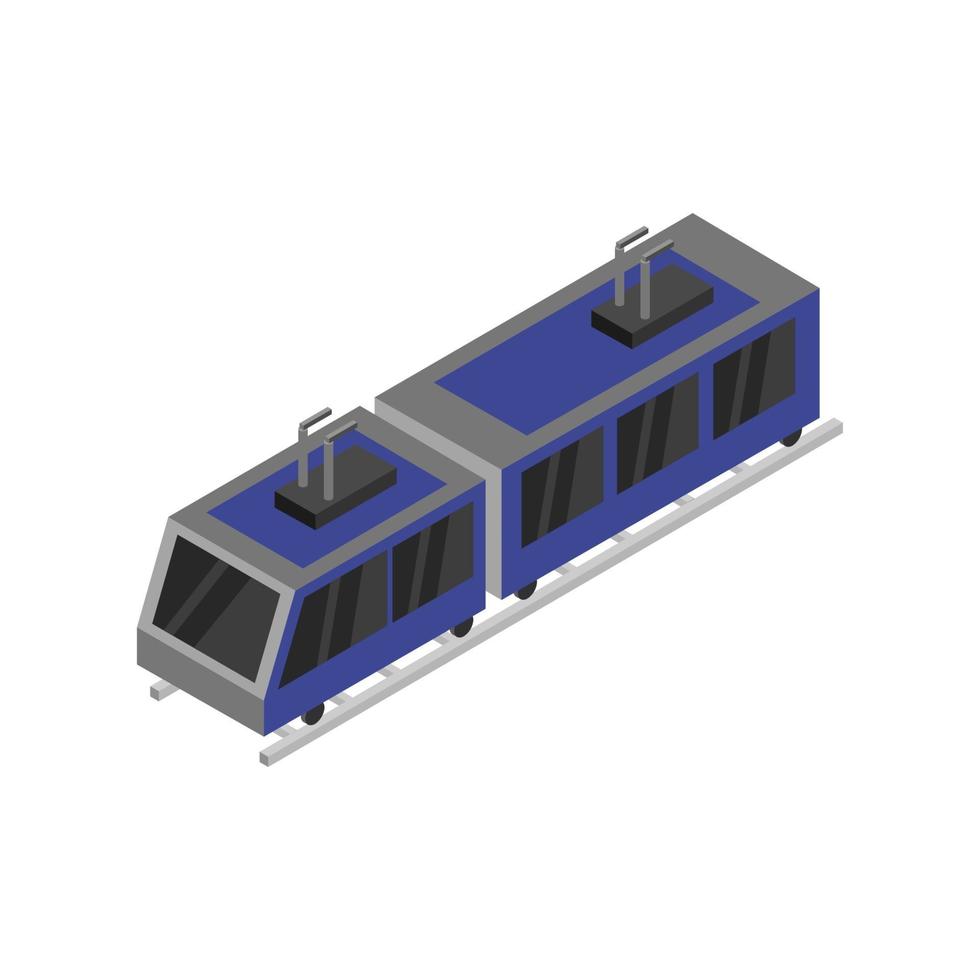 Isometric Train On White Background vector