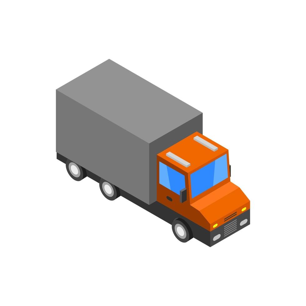 Isometric Truck On White Background vector