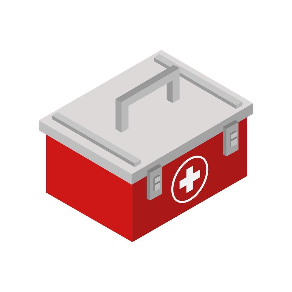 Isometric Medical Suitcase On White Background vector